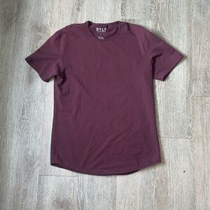 Bylt Shirt Mens Large Lux Drop Cut Maroon Athleisure Performance Stretch Gym L